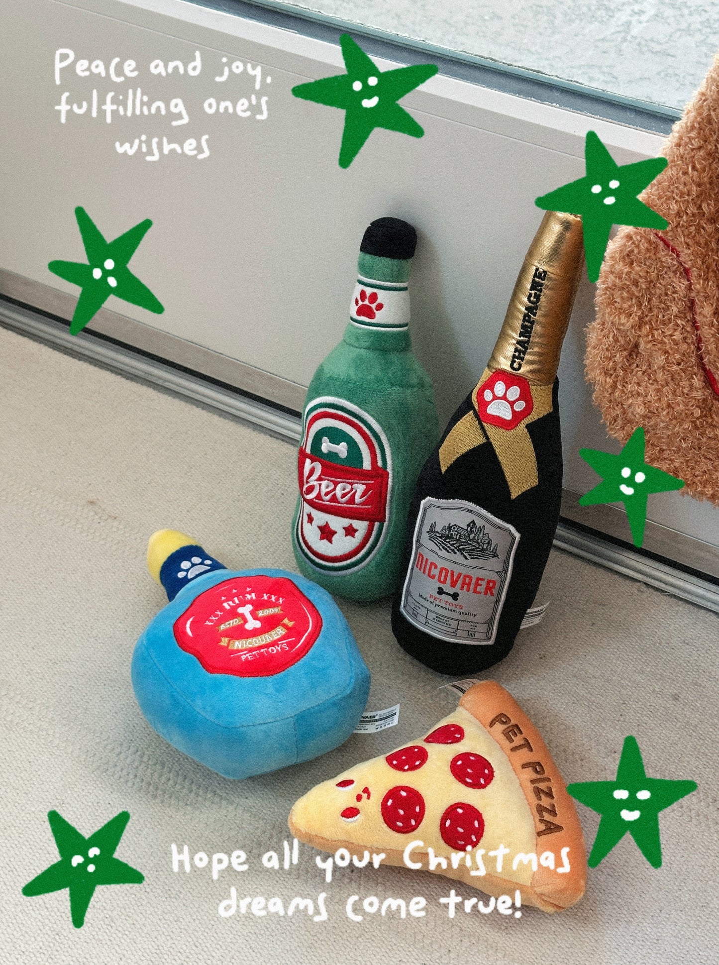 Plush Liquor Bottle Squeaky Toy - Rum