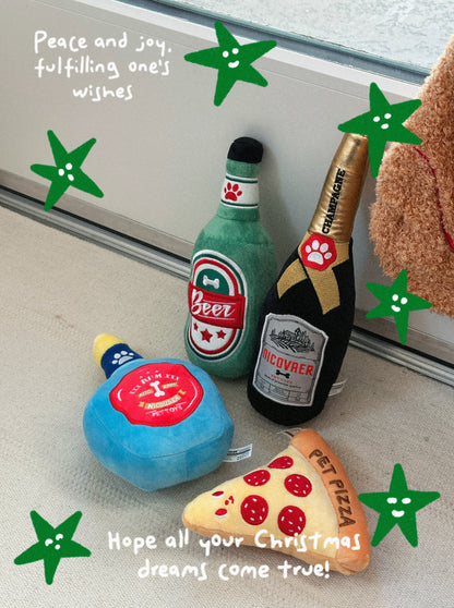 Plush Liquor Bottle Squeaky Toy - Rum