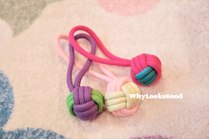 Durable Colorful Rope Knot Ball Dog Toy - Red & Blue