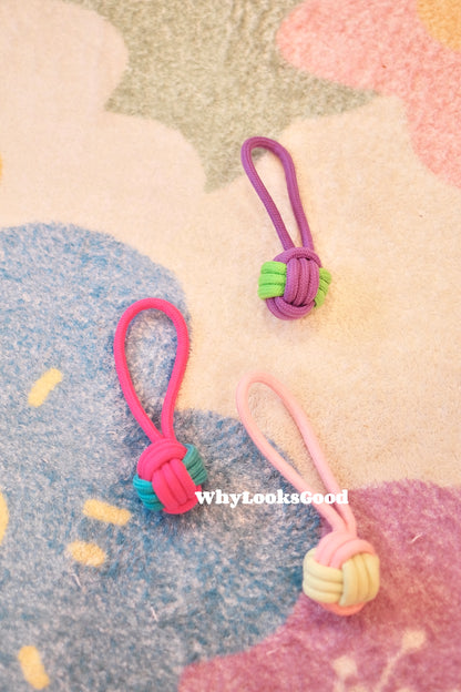 Durable Colorful Rope Knot Ball Dog Toy - Pink & Yellow