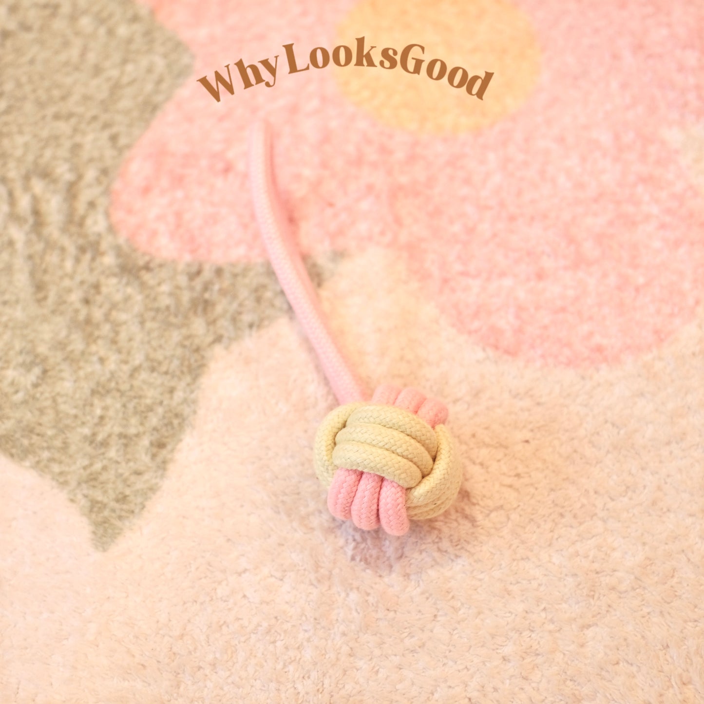 Durable Colorful Rope Knot Ball Dog Toy - Pink & Yellow