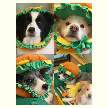 Cute Burger Headpiece for Cats and Small Dogs - Pet Costume